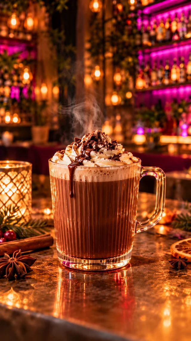 Irish Chocolate mit Sahne als Heißgetränk für Weihnachtsfeiern und Winterevents